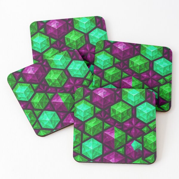 Item preview, Emerald and Amethyst Crystal Cube Pattern designed and sold by SassyArtistry.