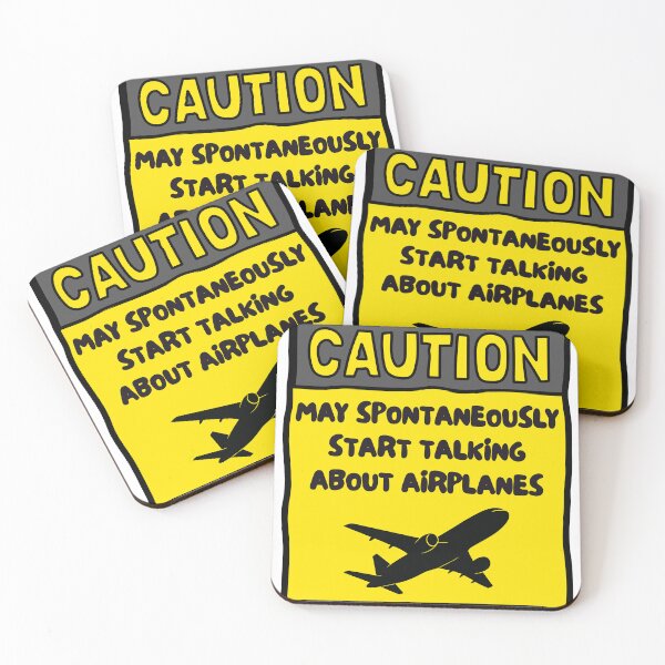 Item preview, Warning sign frequently stops to watch airplanes overhead aviation geek Caution sign designed and sold by HumansStuck12.