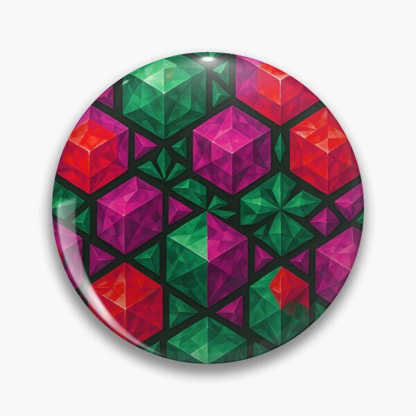 Item preview, Ruby Emerald Amethyst Crystal Cube Pattern designed and sold by SassyArtistry.