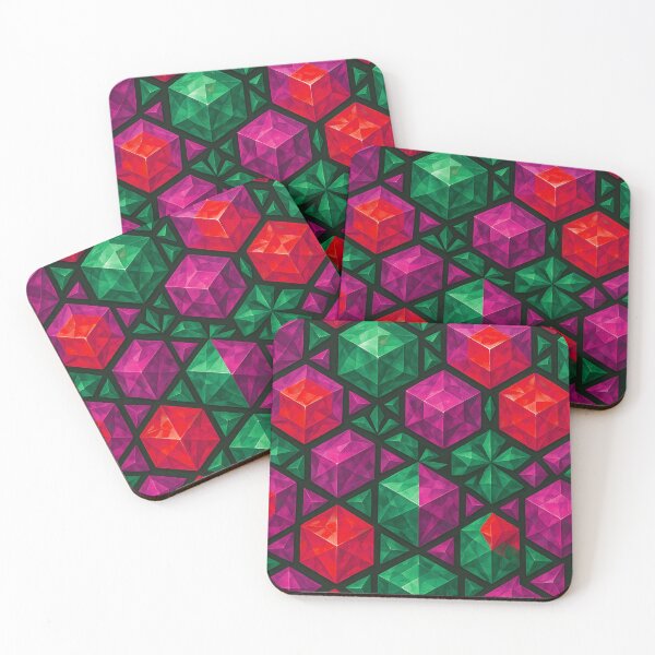 Item preview, Ruby Emerald Amethyst Crystal Cube Pattern designed and sold by SassyArtistry.