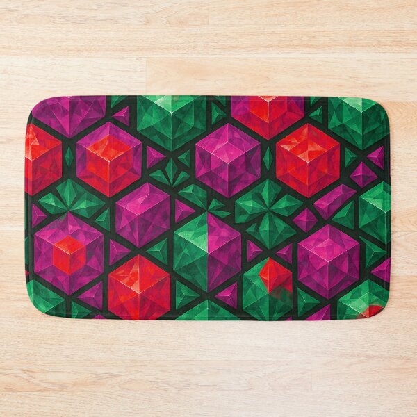 Item preview, Ruby Emerald Amethyst Crystal Cube Pattern designed and sold by SassyArtistry.