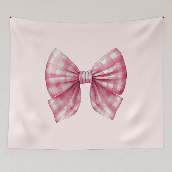 Item preview, Pink Checkered Bow designed and sold by The Birdie Bloom Club.