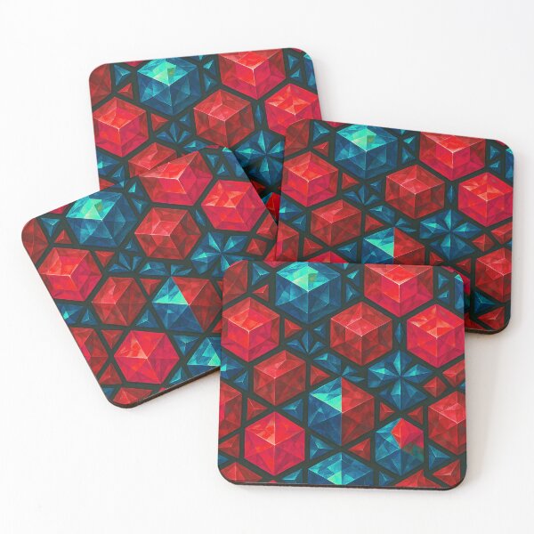 Item preview, Ruby Sapphire Crystal Cube Pattern designed and sold by SassyArtistry.