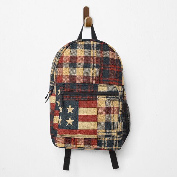 Item preview, Rustic Americana Plaid Flag Patchwork designed and sold by SassyArtistry.
