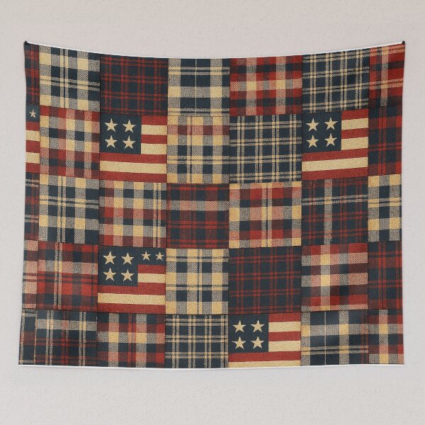 Item preview, Rustic Americana Plaid Flag Patchwork designed and sold by SassyArtistry.