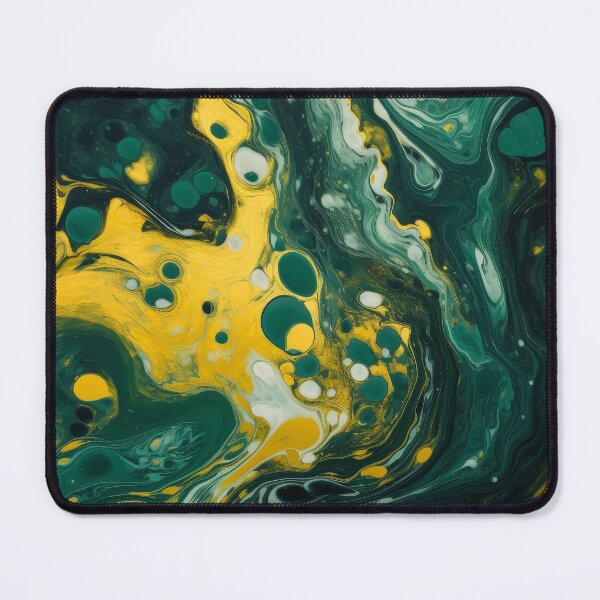 Item preview, Yellow and green abstract fluid pattern designed and sold by AbstractMesh.
