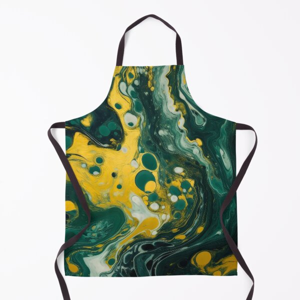 Item preview, Yellow and green abstract fluid pattern designed and sold by AbstractMesh.