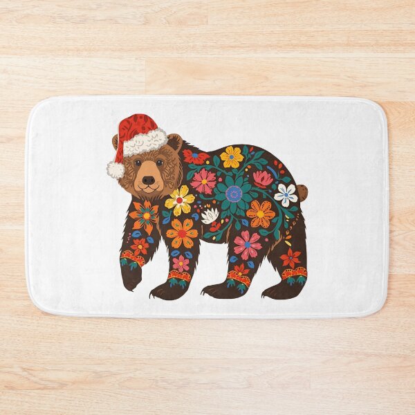 Item preview, Christmas Folk Bear Sticker | Polish Wycinanki Animal Art with Santa Hat designed and sold by AmberWit.
