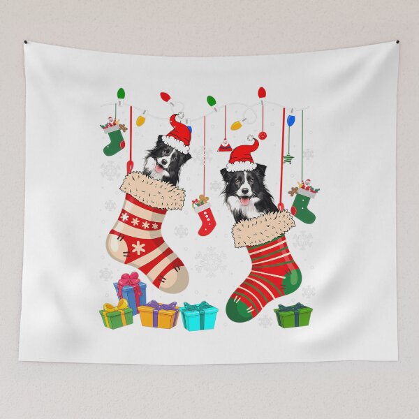 Item preview, Christmas Socks Pajama Border Collie Dog Puppy Lover 		 designed and sold by datschrukiahj.