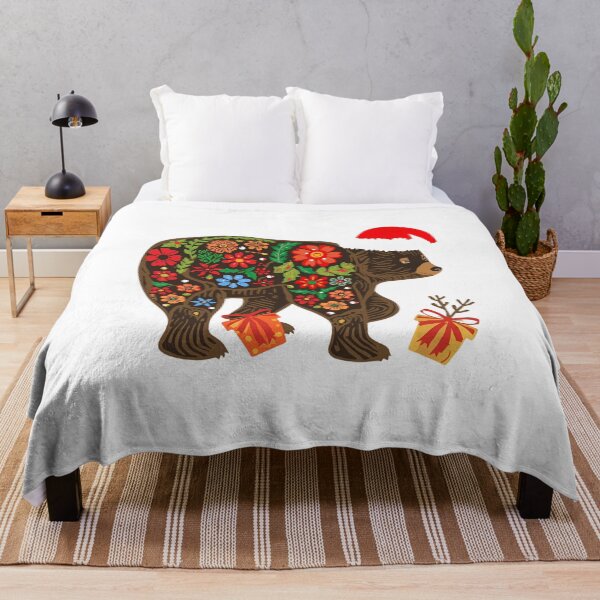 Item preview, Folk Bear with Christmas Gift Sticker | Polish Wycinanki Holiday Animal Art designed and sold by AmberWit.
