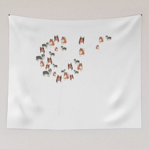 Item preview, Dandelion Flying Rough Collie Flower For Dog Lover Herbalist 		 designed and sold by joziqnica7.