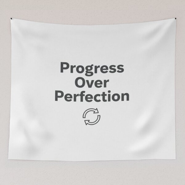 Item preview, Progress Over Perfection – Minimalist Growth Quote designed and sold by Happyfreedom.