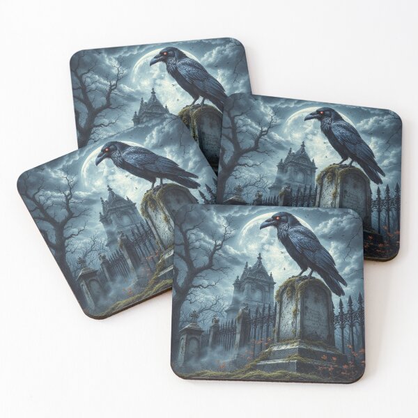 Item preview, Raven's Midnight Vigil: Gothic Cemetery Art designed and sold by David R Sawin The Architects Of Eden.