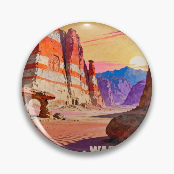 Item preview, AI Image Wadi Rum Jordan Desert Vintage Travel Poster Mars Art designed and sold by TrendSh0p.