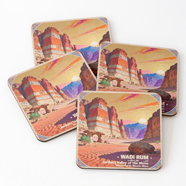 Item preview, AI Image Wadi Rum Jordan Desert Vintage Travel Poster Mars Art designed and sold by TrendSh0p.
