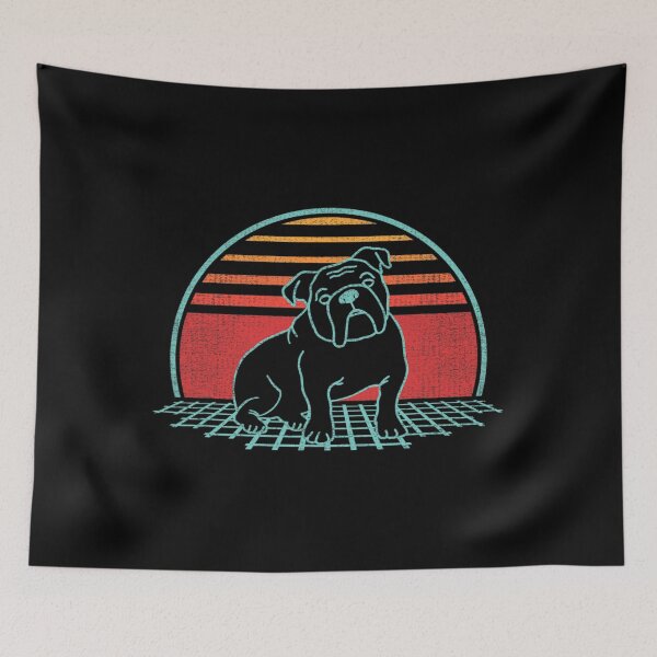 Item preview, English Bulldog Retro Dog Lover Vintage 80s Style 		 designed and sold by marataomaetop.