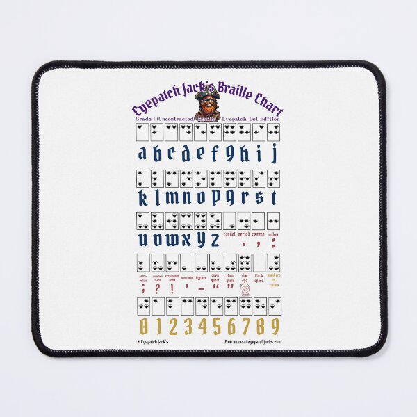 Item preview, Eyepatch Braille Chart – Grade 1 Alphabet Guide (Bright) Graphic designed and sold by Eyepatch-Jacks.