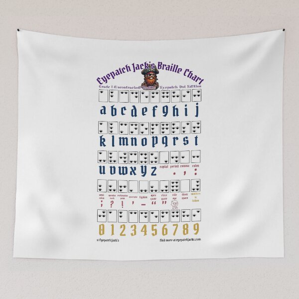 Item preview, Eyepatch Braille Chart – Grade 1 Alphabet Guide (Bright) Graphic designed and sold by Eyepatch-Jacks.
