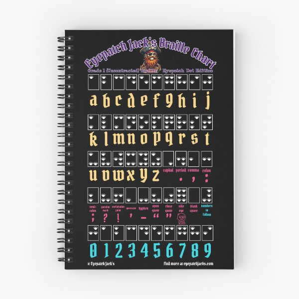 Item preview, Eyepatch Braille Chart – Grade 1 Alphabet Guide (Dark) Graphic designed and sold by Eyepatch-Jacks.