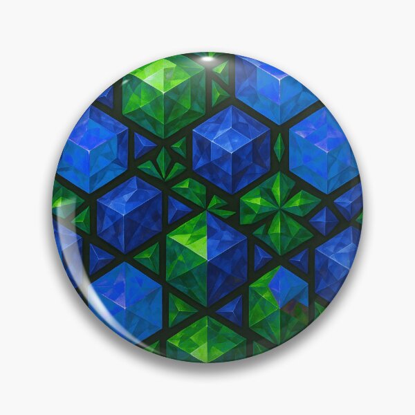 Item preview, Emerald Sapphire Crystal Cube Pattern designed and sold by SassyArtistry.