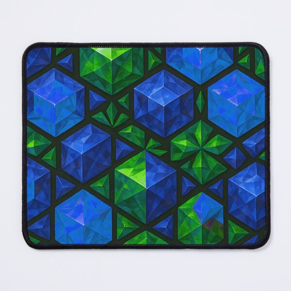 Item preview, Emerald Sapphire Crystal Cube Pattern designed and sold by SassyArtistry.