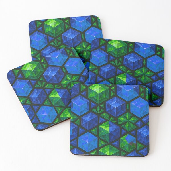 Item preview, Emerald Sapphire Crystal Cube Pattern designed and sold by SassyArtistry.