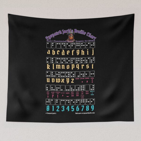Item preview, Eyepatch Braille Chart – Grade 1 Alphabet Guide (Dark) Graphic designed and sold by Eyepatch-Jacks.