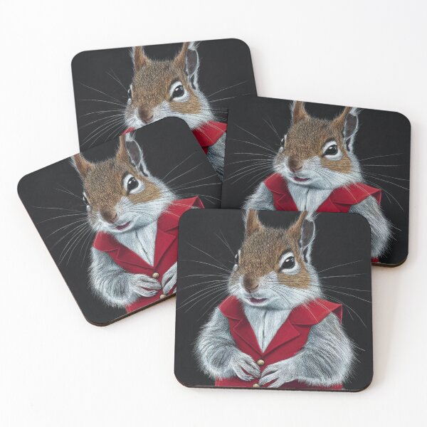 Item preview, Grey Squirrel Wearing Red Waistcoat designed and sold by whitecat23.