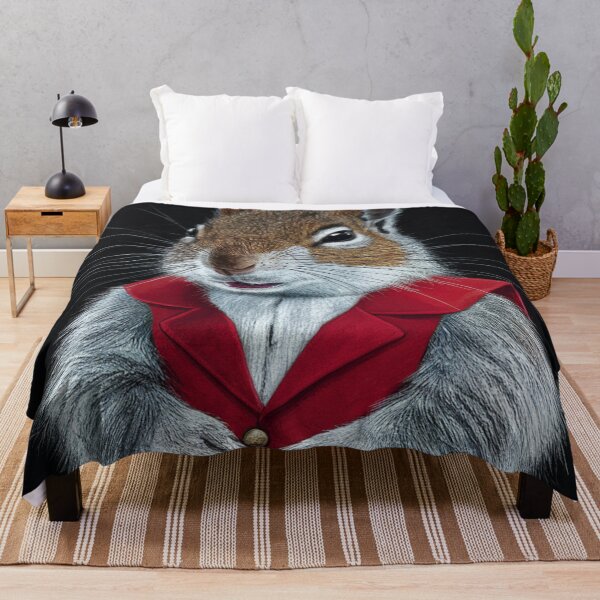 Item preview, Grey Squirrel Wearing Red Waistcoat designed and sold by whitecat23.