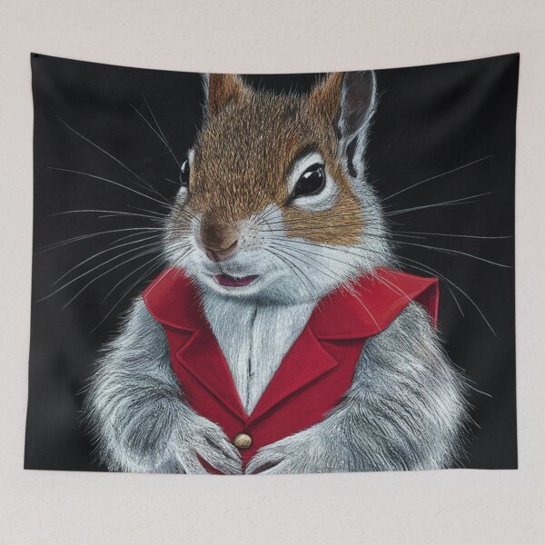Item preview, Grey Squirrel Wearing Red Waistcoat designed and sold by whitecat23.