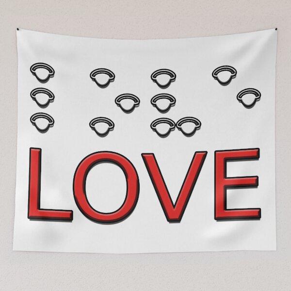 Item preview, LOVE in Eyepatch Braille – Cute Accessibility Graphic designed and sold by Eyepatch-Jacks.