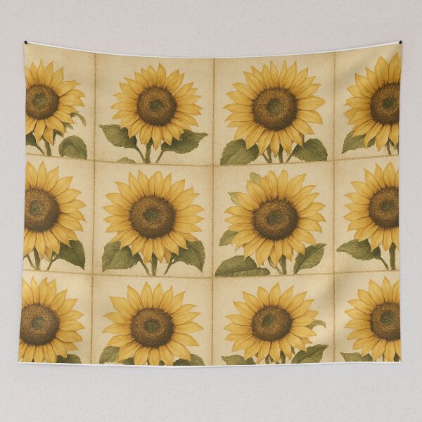 Item preview, Vintage Sunflower Block Pattern designed and sold by SassyArtistry.