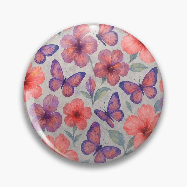 Item preview, Hibiscus and Butterfly Seamless Pattern designed and sold by SassyArtistry.