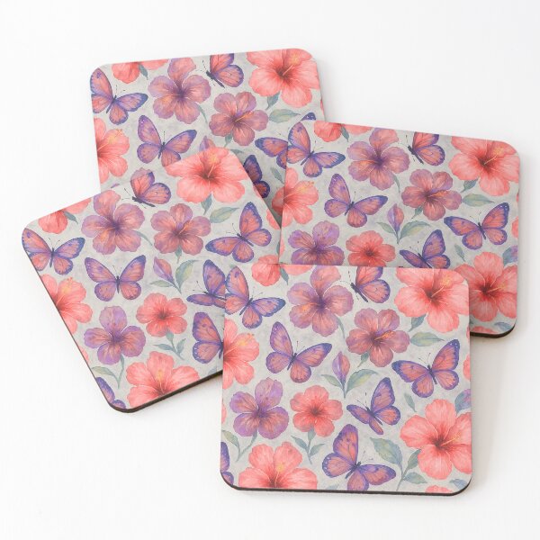 Item preview, Hibiscus and Butterfly Seamless Pattern designed and sold by SassyArtistry.