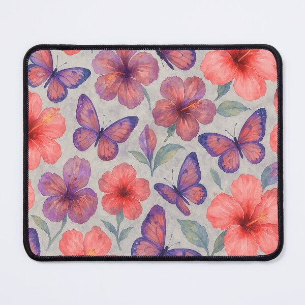 Item preview, Hibiscus and Butterfly Seamless Pattern designed and sold by SassyArtistry.