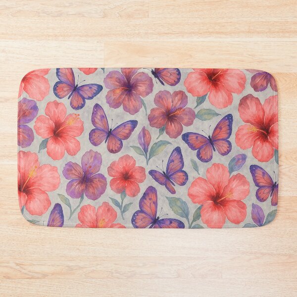 Item preview, Hibiscus and Butterfly Seamless Pattern designed and sold by SassyArtistry.