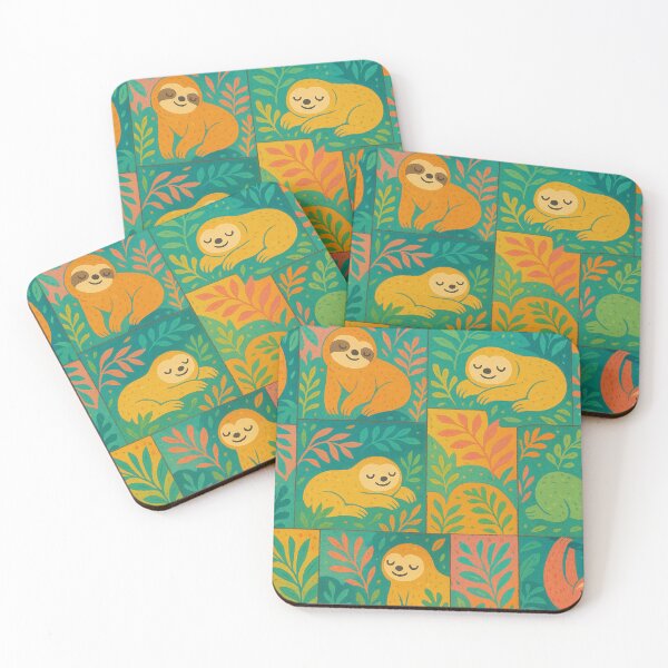 Item preview, Cute Colorful Sloth Jungle Pattern designed and sold by SassyArtistry.