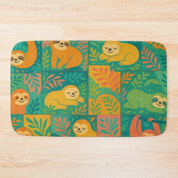Item preview, Cute Colorful Sloth Jungle Pattern designed and sold by SassyArtistry.