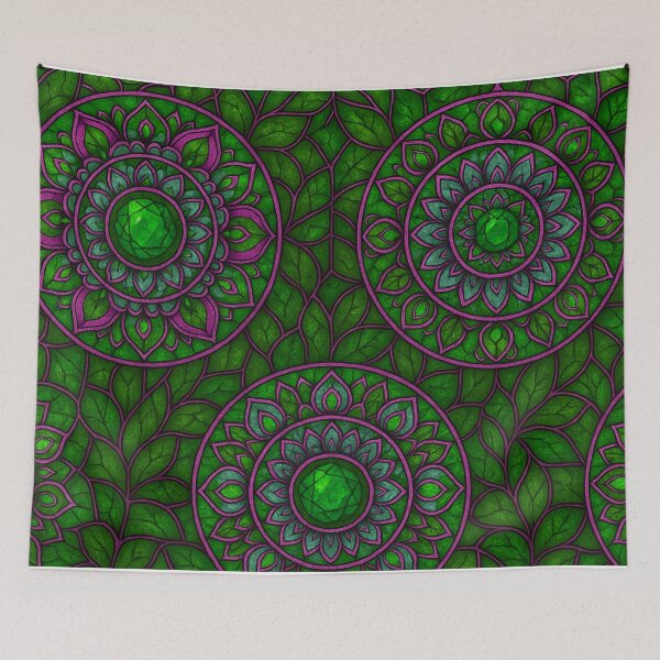 Item preview, Green Mandala Gem Pattern designed and sold by SassyArtistry.