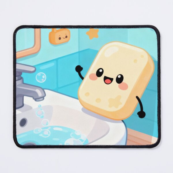 Item preview, Cute Happy Soap | Kawaii Bathroom Art designed and sold by Mervee11.