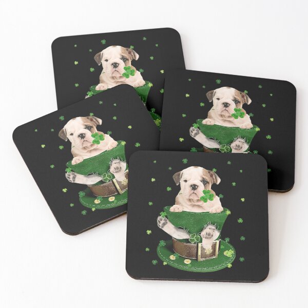 Item preview, St Patrick's Day Leprechaun Old English Bulldog Dog Shamrock 		 designed and sold by eimontbamlaks.