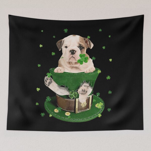 Item preview, St Patrick's Day Leprechaun Old English Bulldog Dog Shamrock 		 designed and sold by eimontbamlaks.