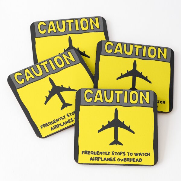 Item preview, Warning sign frequently stops to watch airplane overhead flight crew edition Funny words designed and sold by HumansStuck12.