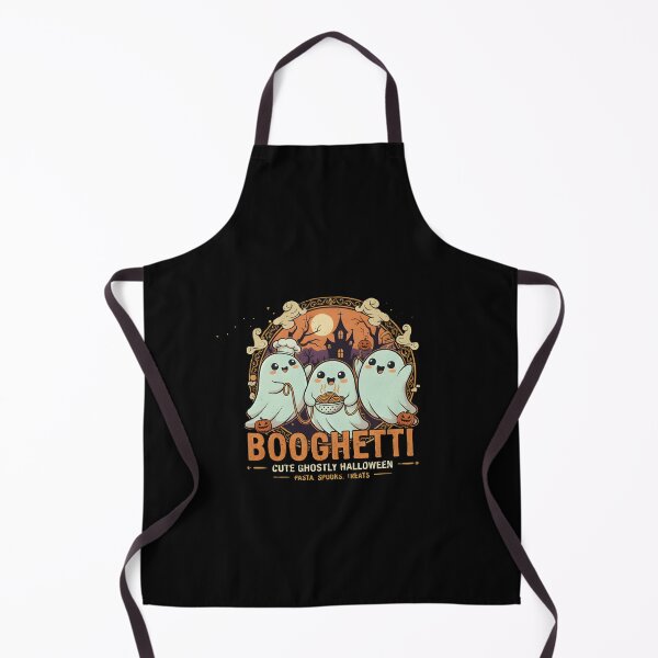 Item preview, Booghetti Trio - Cute Ghost Chef Halloween Pasta Night Graphic designed and sold by DMNindustries.