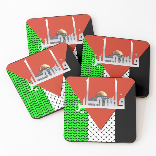 Item preview, palestine flag- – Dome of the Rock - Palestine with Arabic Calligraphy designed and sold by ArtVibeDesign.