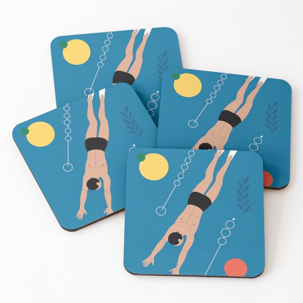 Item preview, The Diver Abstract Blue Background designed and sold by whitecat23.