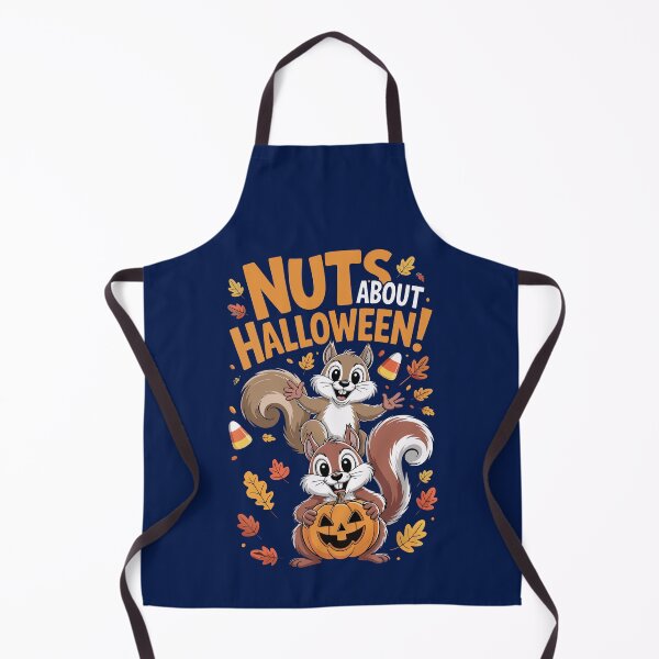 Item preview, A cute Halloween product featuring two squirrels and a pumpkin—NUTS ABOUT HALLOWEEN! designed and sold by Gadget80.