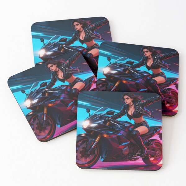 Item preview, Neon Biker Girl" / "Neon Motorcu Kız designed and sold by Mervee11.
