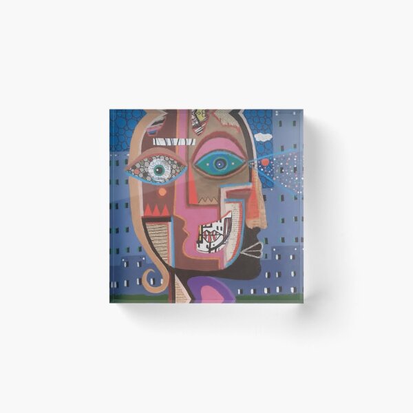 Item preview, Colorful Abstract Face with Symbolic Eyes designed and sold by Ellinasmouk.