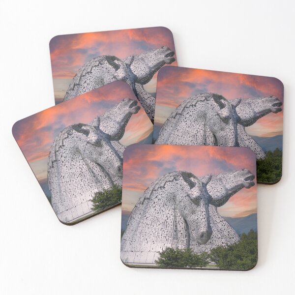 Item preview, The Kelpies red sunset, Helix Park, Falkirk, designed and sold by Photogold Photo Gifts.